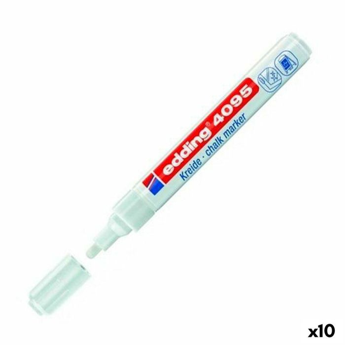 Rotuladores de tiza líquida Edding 4095 Blanco (10 Unidades) Rotuladores de tiza líquida Edding 4095 Blanco (10 Unidades)