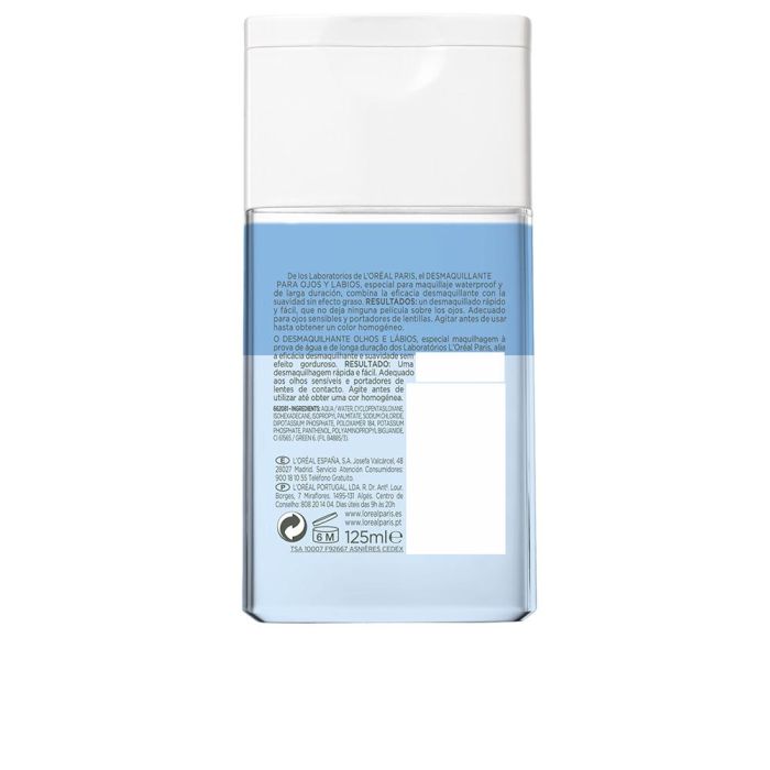 L'Oréal Paris Desmaquillante Ojos y Labios Waterproof 125 ml 1