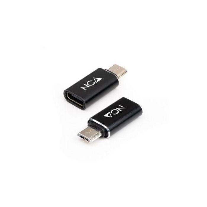 Nanocable 10.02.0014 Adaptador MicroUSB Macho a USB Tipo-C Hembra Carga y Datos Negro Nanocable 10.02.0014 Adaptador MicroUSB Macho a USB Tipo-C Hembra Carga y Datos Negro