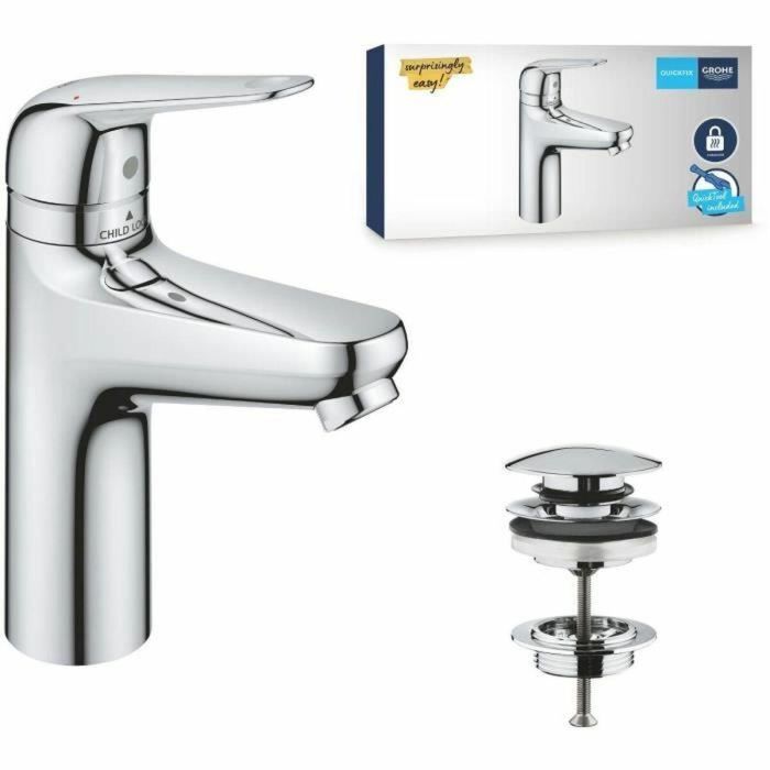 Grohe 24327001 Mezclador monomando para Lavabo Swift con seguridad para niños, Talla M 0 Grohe 24327001 Mezclador monomando para Lavabo Swift con seguridad para niños, Talla M 0