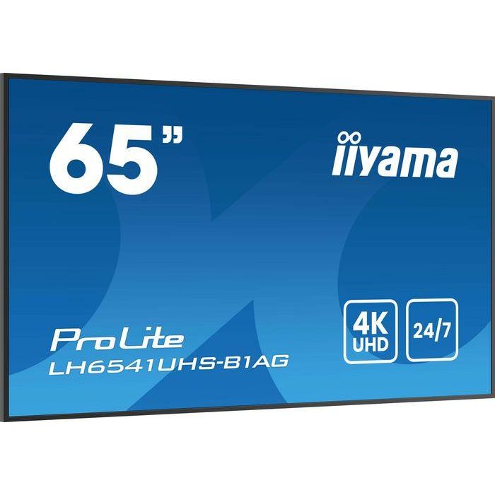 iiyama 65" 4K UHD IPS 3840x2160 25% Haze Monitor para Uso Profesional 24/7 Landscape y Portrait con Media Player USB 3