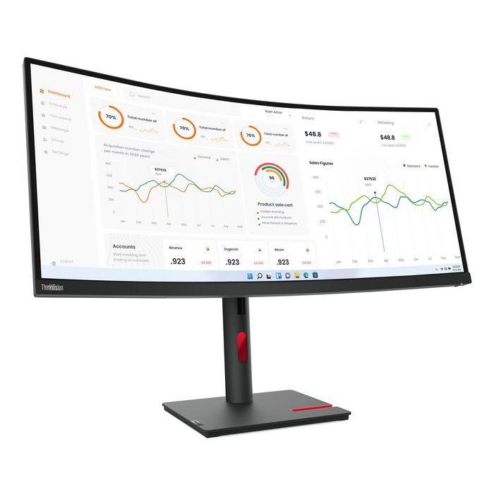 Lenovo Monitor 34" (86.4cm) VA LED Quad HD 3440x1440 21:9 6ms, 350cd/m², 3000:1 con Soporte Cámara Modular HDMI DP 2 Lenovo Monitor 34" (86.4cm) VA LED Quad HD 3440x1440 21:9 6ms, 350cd/m², 3000:1 con Soporte Cámara Modular HDMI DP 2