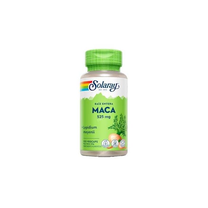 SOLARAY Maca 525mg. Energizante para Vitalidad Diaria, 100 Cápsulas Vegetales