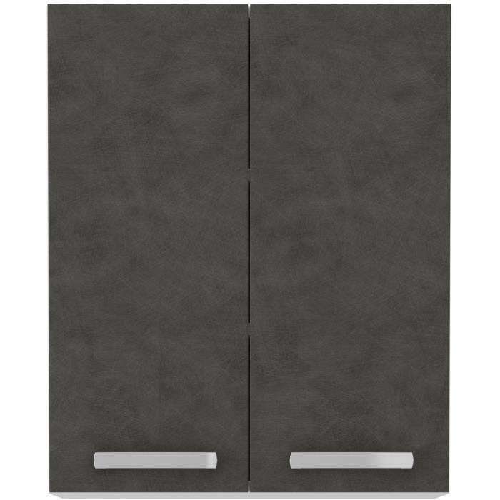 LASSEN Armario alto de almacenaje con puertas batientes Gris mate L 60 cm x P 31,6 cm x H 72 cm 1 LASSEN Armario alto de almacenaje con puertas batientes Gris mate L 60 cm x P 31,6 cm x H 72 cm 1