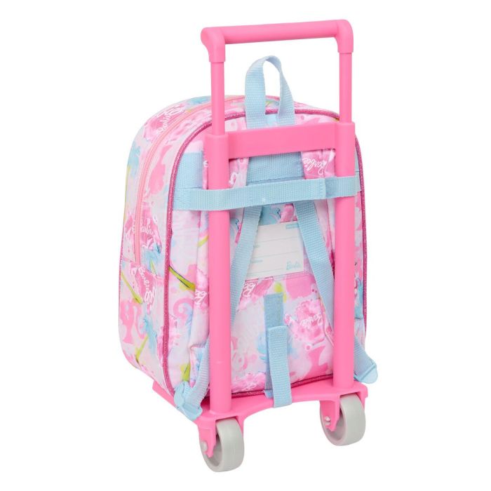 Mochila Escolar con Ruedas Barbie Painterly Rosa Azul cielo 22 x 27 x 10 cm 1