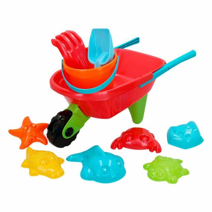 Set de Juguetes de Playa Colorbaby Carretilla Polipropileno (10 Unidades) 4 Set de Juguetes de Playa Colorbaby Carretilla Polipropileno (10 Unidades) 4