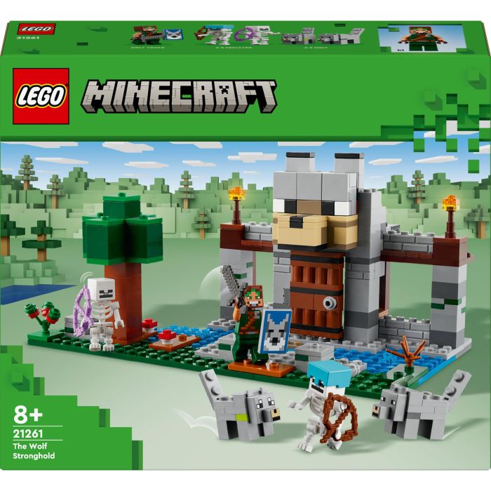 LEGO 21261 Minecraft La Fortaleza-Lobo Juego de Construcción Multicolor 312 Piezas para Niños a partir de 8 Años