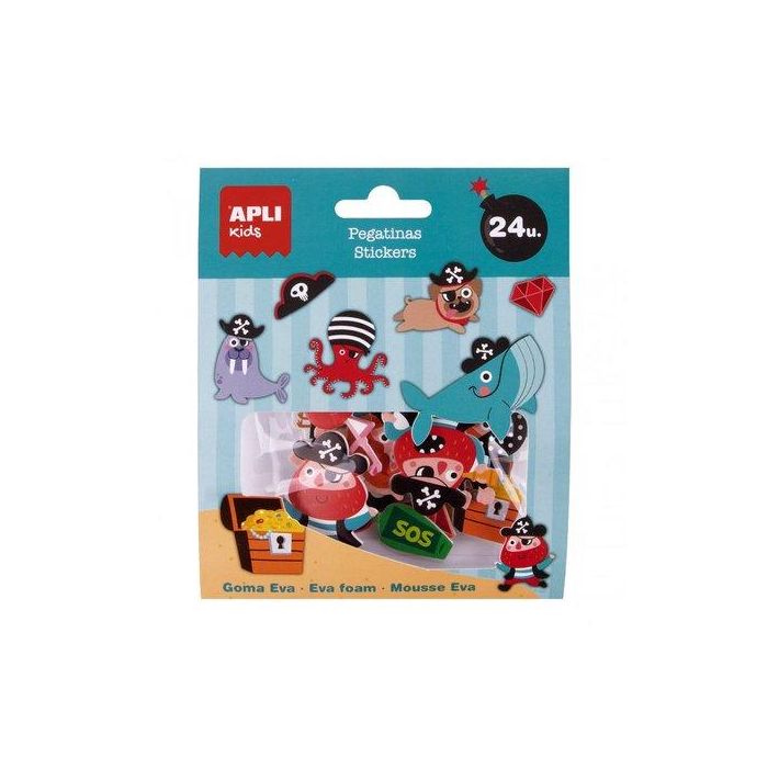 Stickers Apli Bolsa 1H Goma Eva Piratas (18877) (Set de 5)