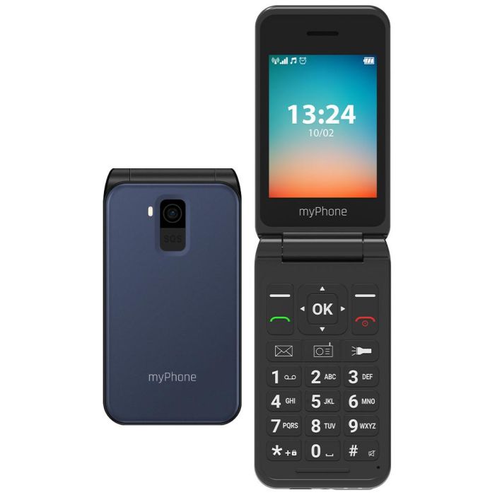 Myphone Flip LTE Teléfono Móvil Plegable 2.8" Pantalla, 4G VoLTE, Dual SIM, Botón SOS, Batería 1000mAh