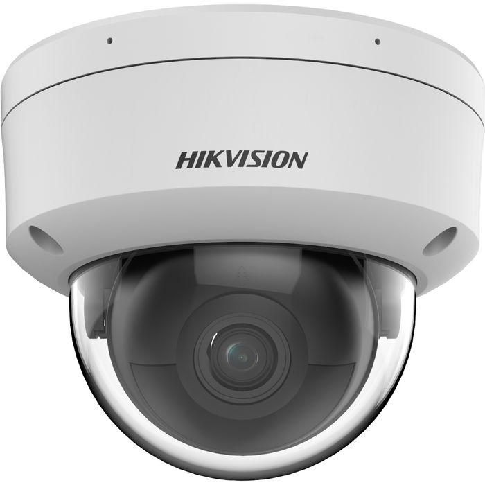 Hikvision Cámara IP Minidomo 6MP AcuSense 2.8mm IR40 WDR IK10 IP67 Audio Alarma Micrófono PoE 12V