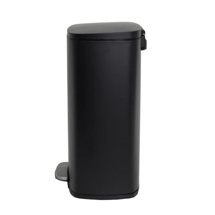 KITCHEN MOVE Papelera de cocina con pedal - Acero inoxidable cepillado Negro mate - 50L - ADMIRAL 3 KITCHEN MOVE Papelera de cocina con pedal - Acero inoxidable cepillado Negro mate - 50L - ADMIRAL 3