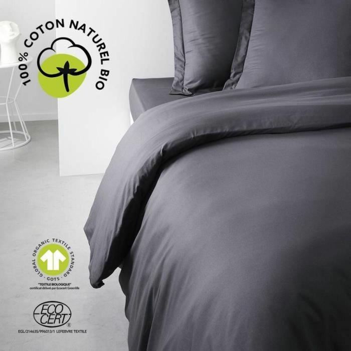 Today TOD3574643513038 Juego de cama algodón orgánico Certificado GOTS Carbón 240x260 cm 3