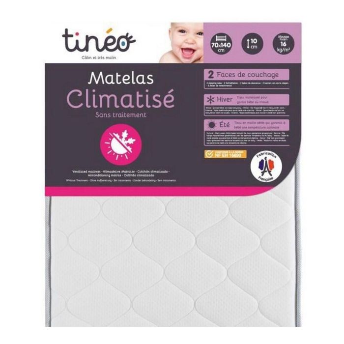 Tineo Colchón Climatizado Reversible Doble Cara Invierno/Verano 60x120x10 con Protecciones Antiácaros, Antibacteriano y Antimoho 1
