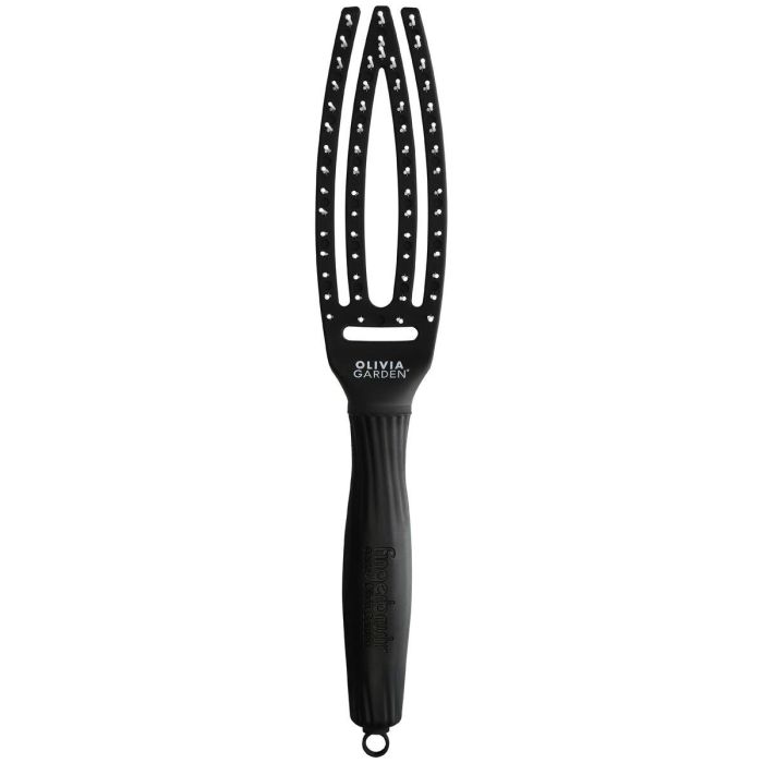 Olivia Garden FINGERBRUSH Cepillo para el Pelo Curvado Ventilado Desenredante y Secado Rápido con Cerdas de Nylon Negro Pequeño 1 u Olivia Garden FINGERBRUSH Cepillo para el Pelo Curvado Ventilado Desenredante y Secado Rápido con Cerdas de Nylon Negro Pequeño 1 u