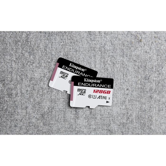 Kingston Tarjeta microSD High-Endurance 128GB UHS-I U1 Clase 10 para Cámaras Vigilancia 24/7, Dash Cam, Body Cam, Full HD, Resistente 4