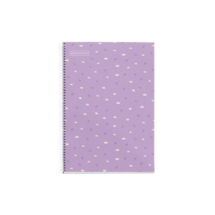 Bloc Miquelrius Tapa Dura Fº 80H 90G Cuadric.4X4 Flores Violeta (Set de 5)