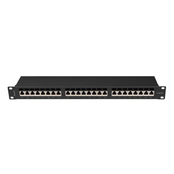 LANBERG Panel de Parcheo PPSA-1024-B 1U para Redes Cat6a F/UTP Negro Montaje en Bastidor
