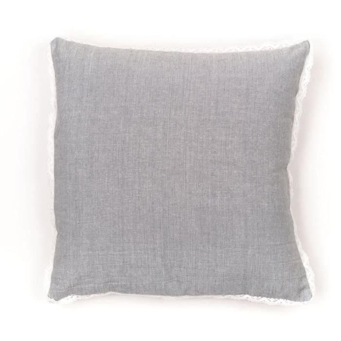 Cojín - TODAY - CHARME - Chambray x Dentelle Constance - 40 x 40 cm 3 Cojín - TODAY - CHARME - Chambray x Dentelle Constance - 40 x 40 cm 3