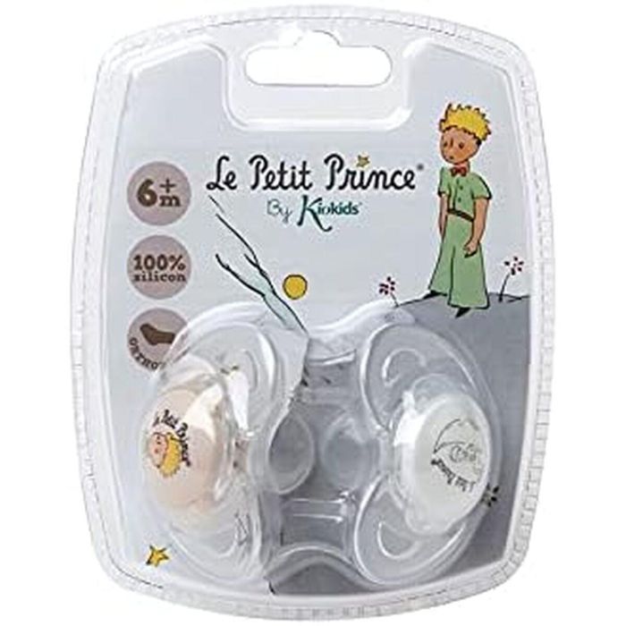 KioKids Le Petit Prince Set 2 Chupetes Silicona Orto +6 Meses Beige