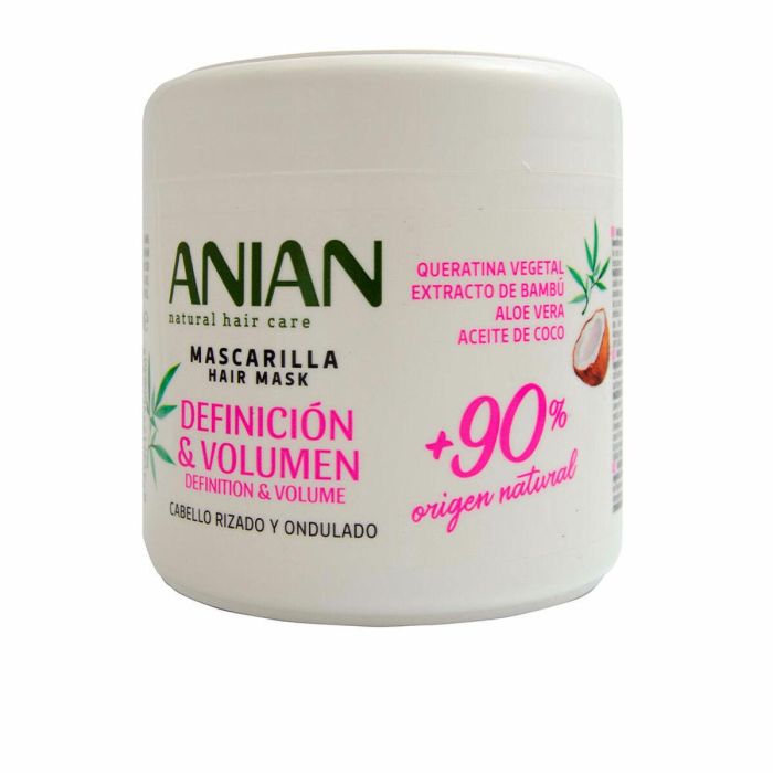 Anian Mascarilla Capilar Definición & Volumen con Queratina Vegetal para Cabello Rizado y Ondulado 350 ml