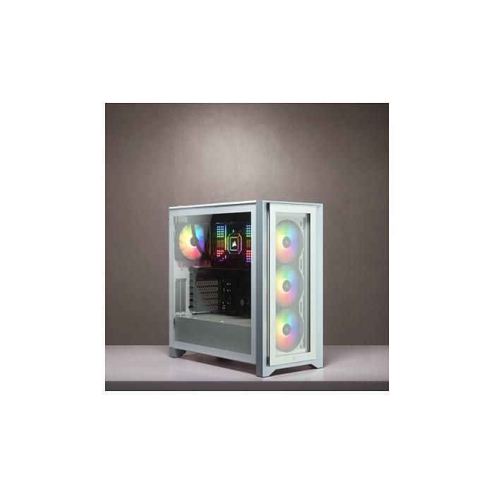 Corsair 4000X RGB Torre Midi ATX Blanca para PC Gaming con Ventana de Cristal Templado