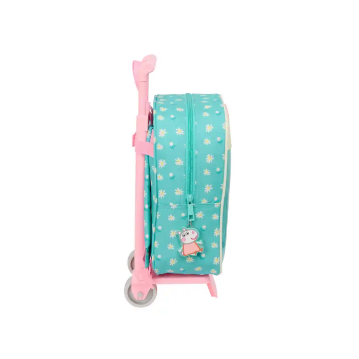 Mochila Escolar con Ruedas Peppa Pig Pretty flowers Amarillo Menta 22 x 27 x 10 cm 2