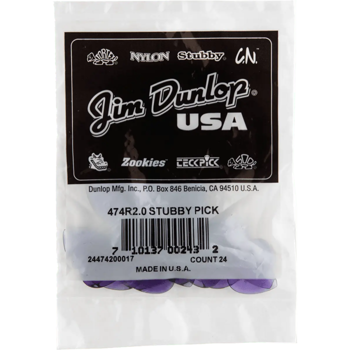 Dunlop Púas Big Stubby® Nylon - 2,00 Mm Pack 24 Unidades 1
