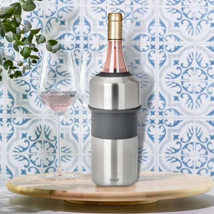 Livoo GS158 Enfriador de Botellas de Acero Inoxidable y Silicona, 11,5 cm de diámetro 4 Livoo GS158 Enfriador de Botellas de Acero Inoxidable y Silicona, 11,5 cm de diámetro 4
