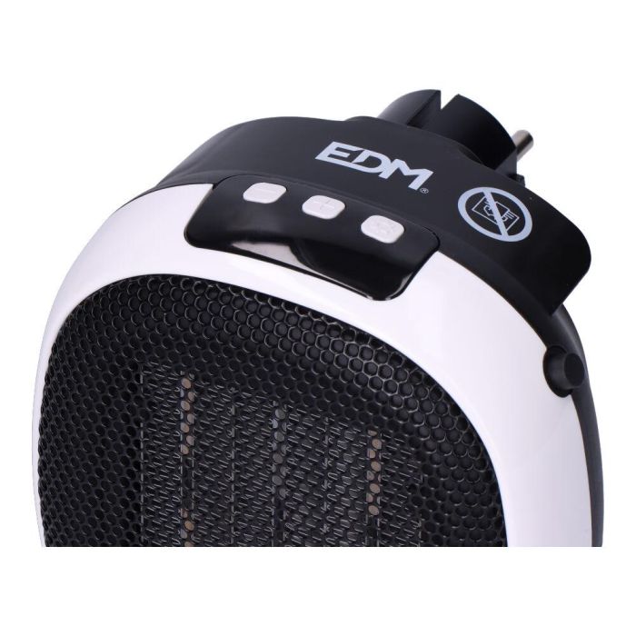 Edm Mini calefactor cerámico 700W con pantalla LED, programador 12h, función ventilador - 12,4x13,5x10,8cm 1 Edm Mini calefactor cerámico 700W con pantalla LED, programador 12h, función ventilador - 12,4x13,5x10,8cm 1