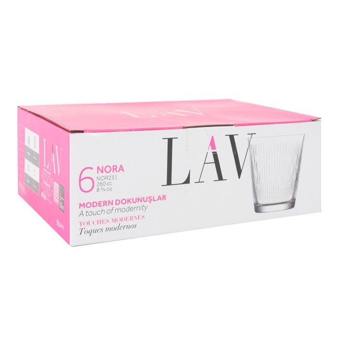 Set de 6 vasos Nora 255 cc - Lav (8 Cajas) 5 Set de 6 vasos Nora 255 cc - Lav (8 Cajas) 5