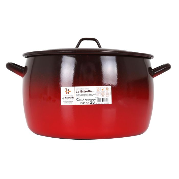 La Estrella Olla Abombada con Tapa 28 cm - 11 L Fuego (2 Unidades) 1