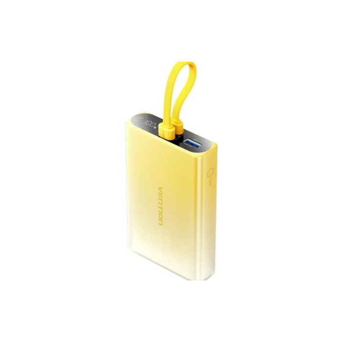 Vention FHZY0 Powerbank 10000mAh 22.5W con USB-C, Lightning, USB-A y Linterna - Amarillo