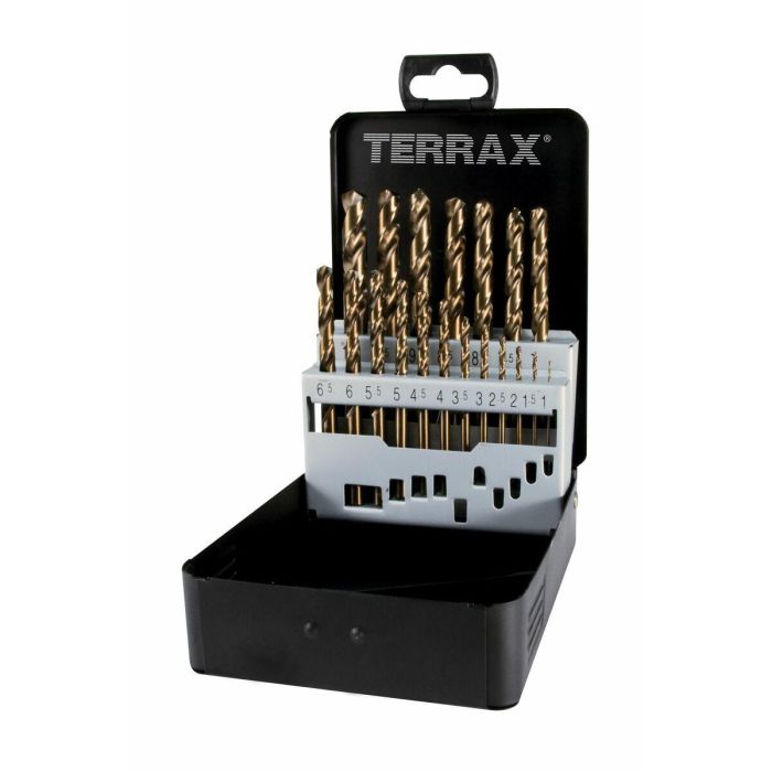 Set de brocas TERRAX Estuche DIN 338 25 Piezas 19 piezas (25 Unidades) 2 Set de brocas TERRAX Estuche DIN 338 25 Piezas 19 piezas (25 Unidades) 2
