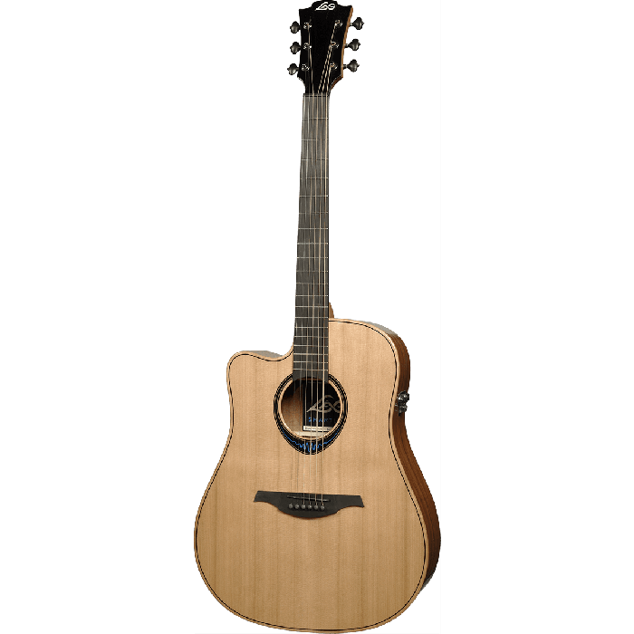 LAG Guitarra Acústica Dreadnought Cutaway A/E Blue Wave 2 Zurdos Natural 1