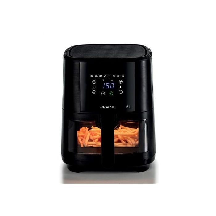 Ariete Freidora de Aire con Ventana Transparente Negra, 8 Programas Predefinidos, Pantalla Táctil, Cestas Antiadherentes 2 Ariete Freidora de Aire con Ventana Transparente Negra, 8 Programas Predefinidos, Pantalla Táctil, Cestas Antiadherentes 2