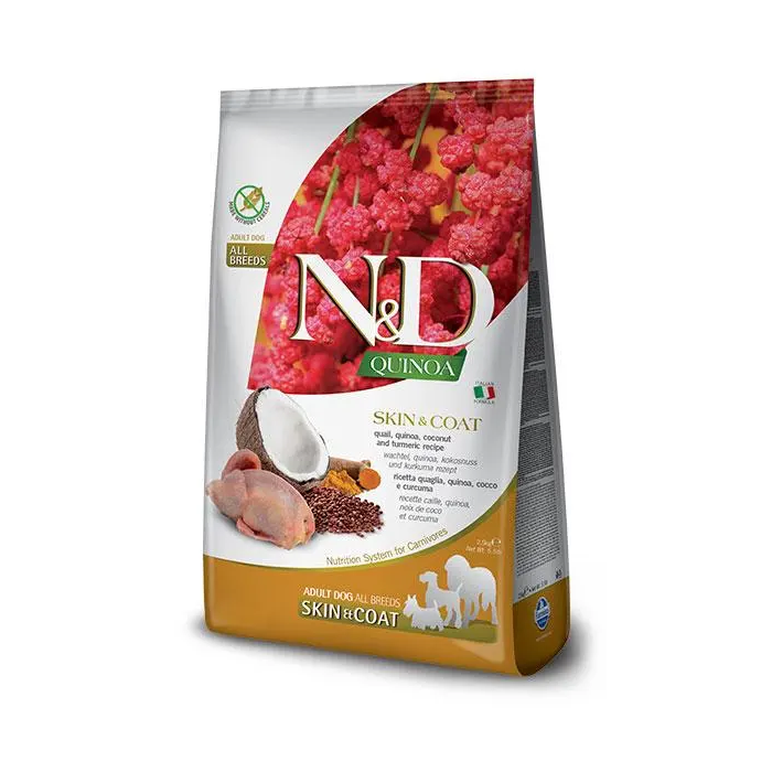 Farmina N&D Dog Quinoa Skin Coat Codorniz 7 kg - Alimento dietético para perros adultos con codorniz, quinoa y cúrcuma Farmina N&D Dog Quinoa Skin Coat Codorniz 7 kg - Alimento dietético para perros adultos con codorniz, quinoa y cúrcuma