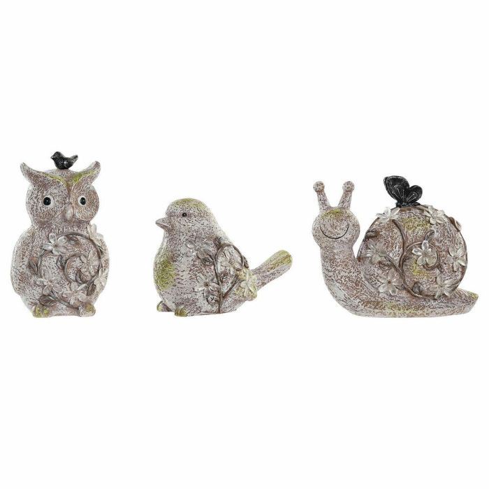 DKD Home Decor Figura Decorativa Animal Estilo Shabby Resina con LED, Colores Surtidos (Natural, Rosa, Verde), 10x17x20.5cm, Pack 3 Unidades 0 DKD Home Decor Figura Decorativa Animal Estilo Shabby Resina con LED, Colores Surtidos (Natural, Rosa, Verde), 10x17x20.5cm, Pack 3 Unidades 0