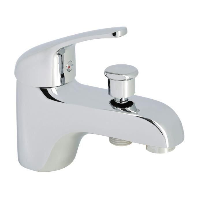 ROUSSEAU Grifo mezclador mecánico para bañera y ducha - Cromo - Monotrou NF ROUSSEAU Grifo mezclador mecánico para bañera y ducha - Cromo - Monotrou NF