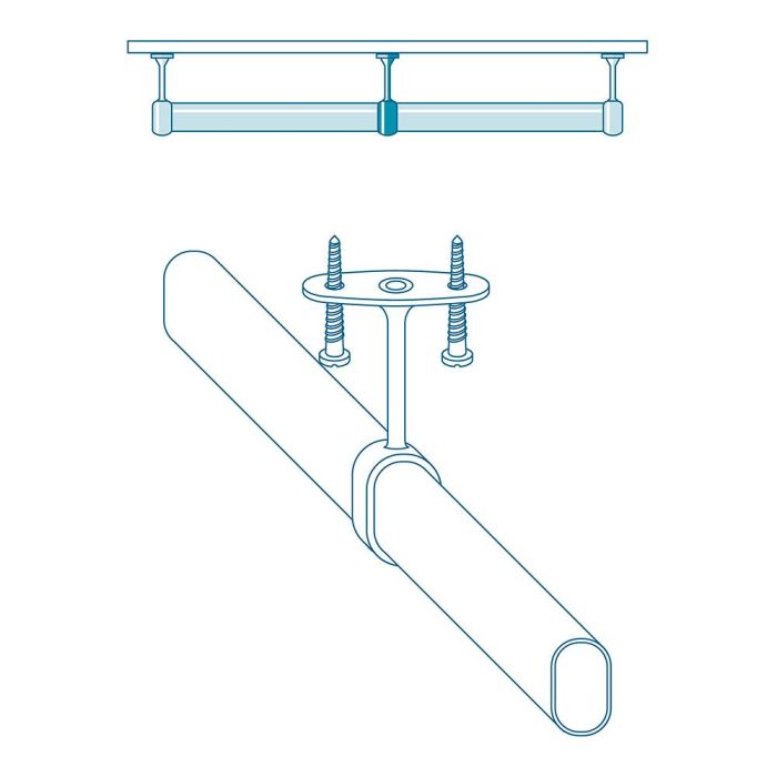 Cintacor - Stor Planet Soporte de armario central ovalado cromado, acabado brillo 2 Cintacor - Stor Planet Soporte de armario central ovalado cromado, acabado brillo 2
