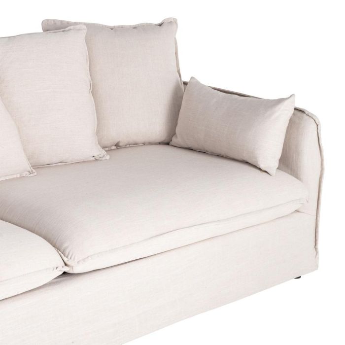 Sofá 3 Plazas Beige Dm-Tejido Salón 212 X 104 X 76 cm