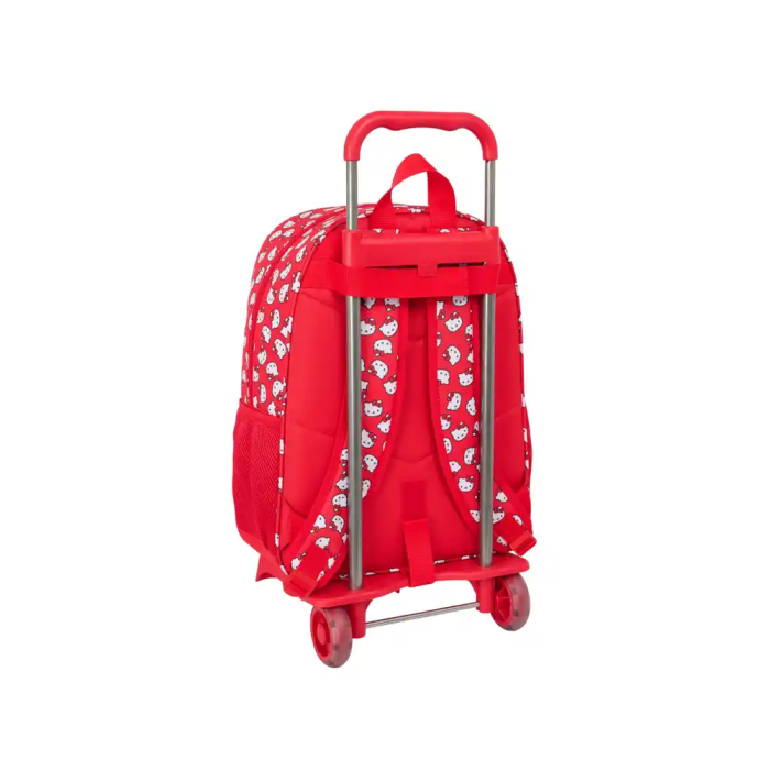 Mochila Escolar con Ruedas Hello Kitty Iconic Blanco Rojo 33 x 42 x 14 cm 1