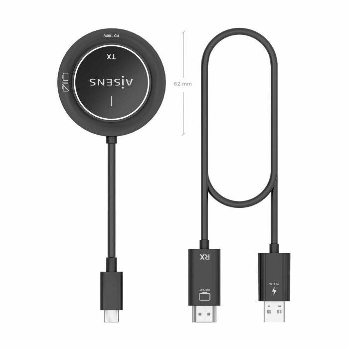 AISENS ASWL-H2KC30M004-BK Extensor AV Inalámbrico USB-C a HDMI 1080P 60Hz 30m con Carga PD 100W Plug & Play Negro 8 AISENS ASWL-H2KC30M004-BK Extensor AV Inalámbrico USB-C a HDMI 1080P 60Hz 30m con Carga PD 100W Plug & Play Negro 8