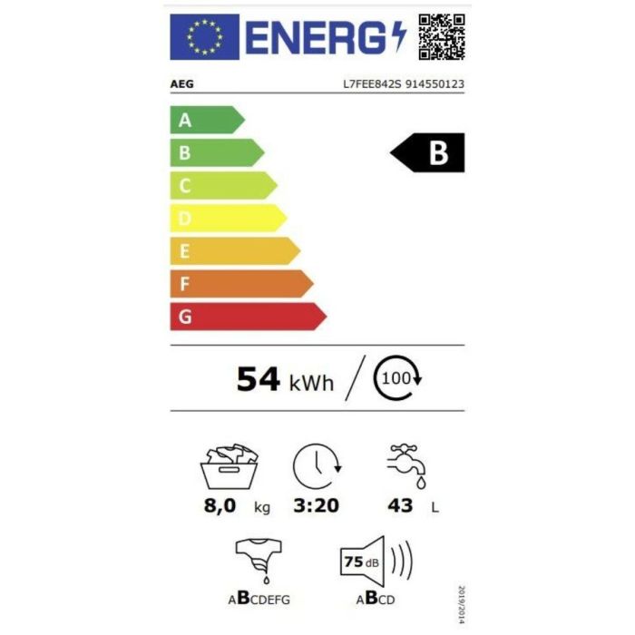 Lavadora Aeg L7FEE842S 1400 rpm 60 cm 8 kg 1