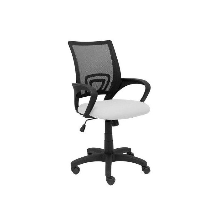 Silla Piqueras Y Crespo Vianos Brazos Fijos Mecanismo Basculante Con Regulador De Presion Elevacion Del Asiento En Altura Ruedas Nylon Respaldo Malla Transpirable Negra Y Tapizado Bali Blanco