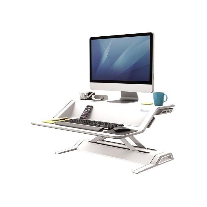 Soporte Monitor Fellowes Estacion De Trabajo Sit-Stand Lotus Blanco