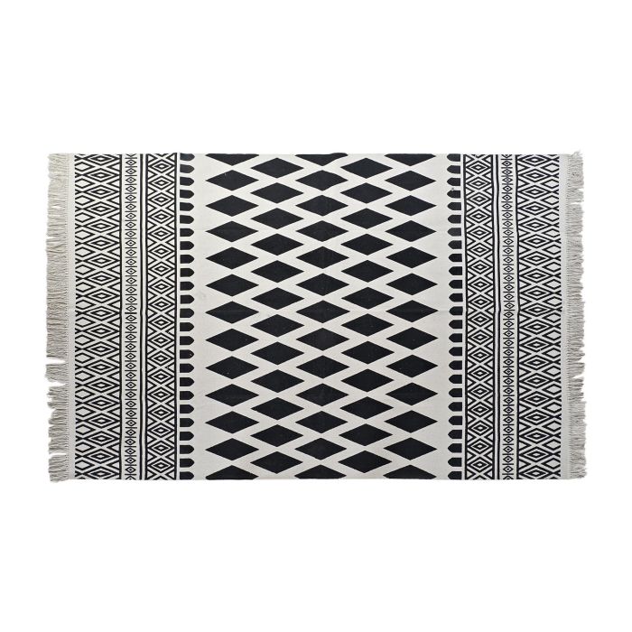 Alfombra Boho DKD Home Decor Blanco Negro 180 x 0.7 x 120 cm