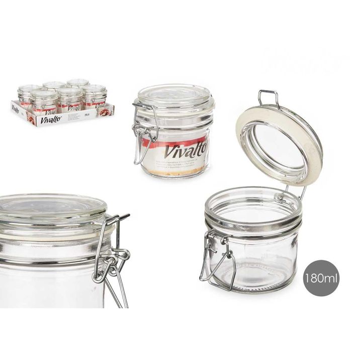Tarro Conserva Hermetico Med 180Ml Trans Vivalto 11x8x8cm (36 Unidades) 0 Tarro Conserva Hermetico Med 180Ml Trans Vivalto 11x8x8cm (36 Unidades) 0