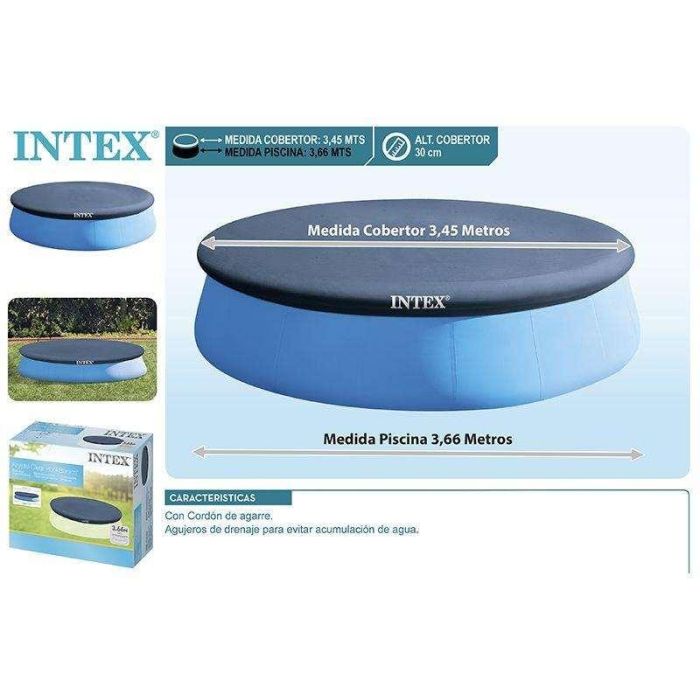 Intex Cubrepiscinas Redondo Easy Set 366 cm PVC/PE para Piscinas Desmontables 5 Intex Cubrepiscinas Redondo Easy Set 366 cm PVC/PE para Piscinas Desmontables 5