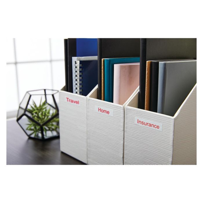 Dymo Cinta Transferencia Térmica D1 45015 Etiquetas Estándar Rojo Sobre Blanco 12mmx7M Poliéster Autoadhesiva Rotuladora Labelmanager 5