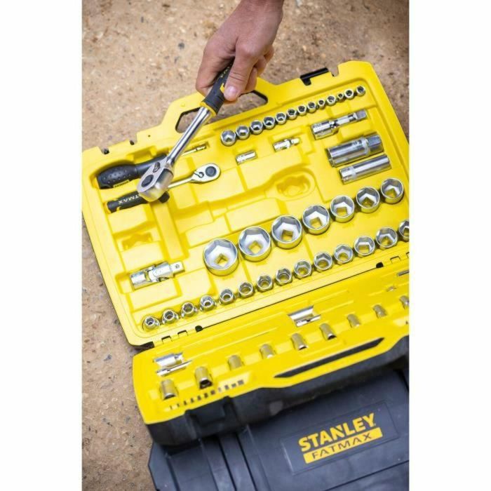 Stanley Fatmax Set de Enchufes y Vasos ¼'' + ½'' - Set 81 Piezas con Carraca 120 Dientes y Accesorios en Caja Resistente 39